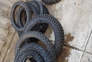 Various dirt bike tyres various diameters and widths
